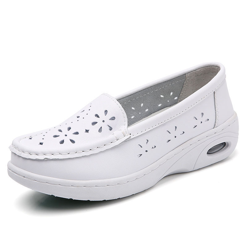 new cushion nurse shoes women's hospital work shoes breathable not tired feet flat wear-resistant cotton shoes soft bottom white platform undefined