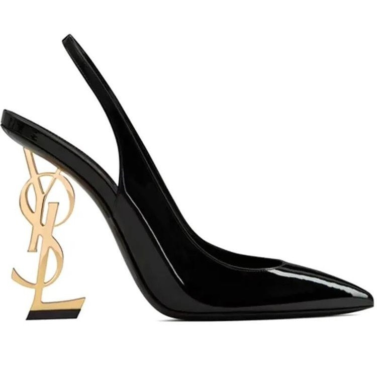 summer 2024 new fashion open toe sandals european and american large size one-strap letter profiled heel fashion high heel sandals details Picture
