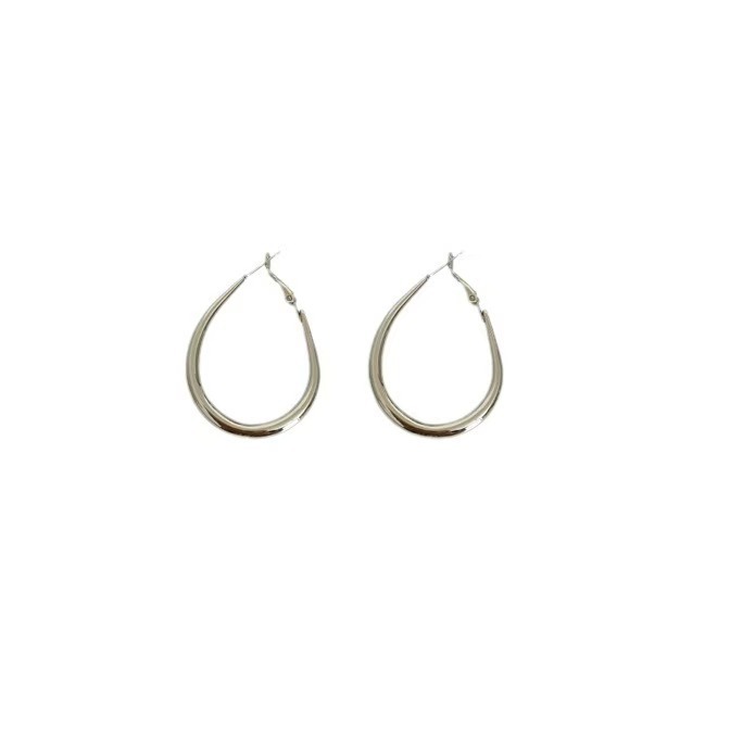 sweet cool style hot girl simple bracelet eardrop earring 2025 new simple round face earrings personal influencer circle earrings Item Picture