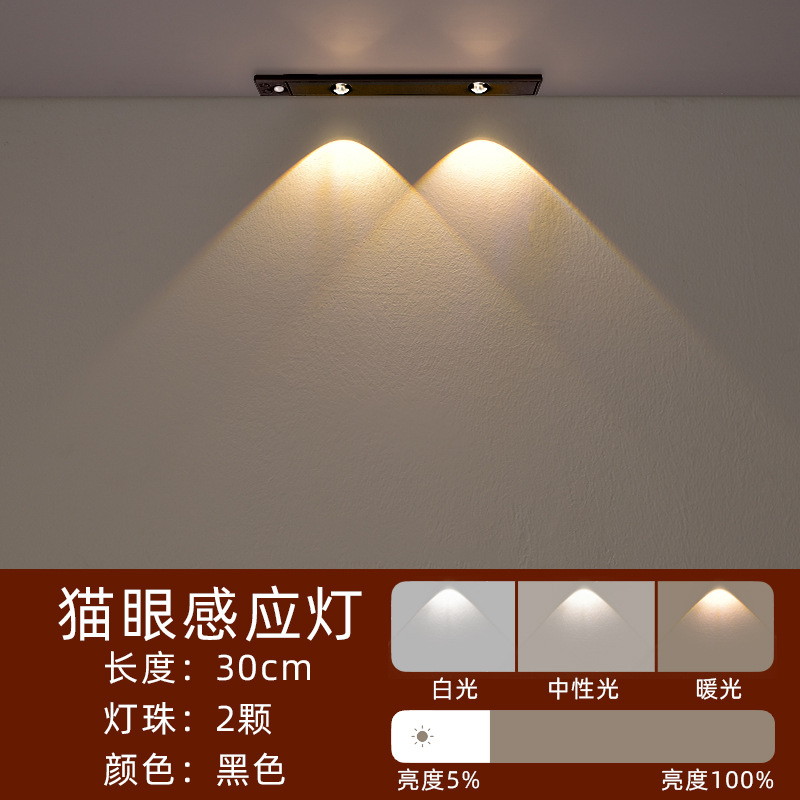 three-color  eye light human body induction light with led cabinet wardrobe light hill light strip-style smart charging ultra-thin full figure