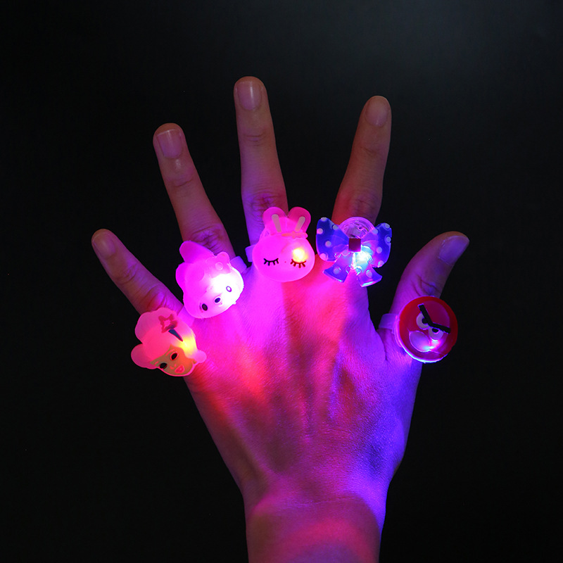 flash soft rubber ring luminous ring flashing finger light flash finger light christmas toy stall wholesale details Picture