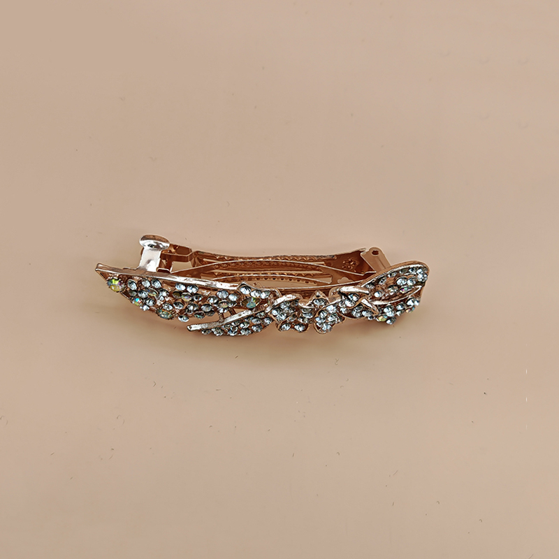 韩款气质水钻发夹头饰女后脑勺弹簧夹一字发卡高端复古头发夹子水钻弹簧夹详情图2