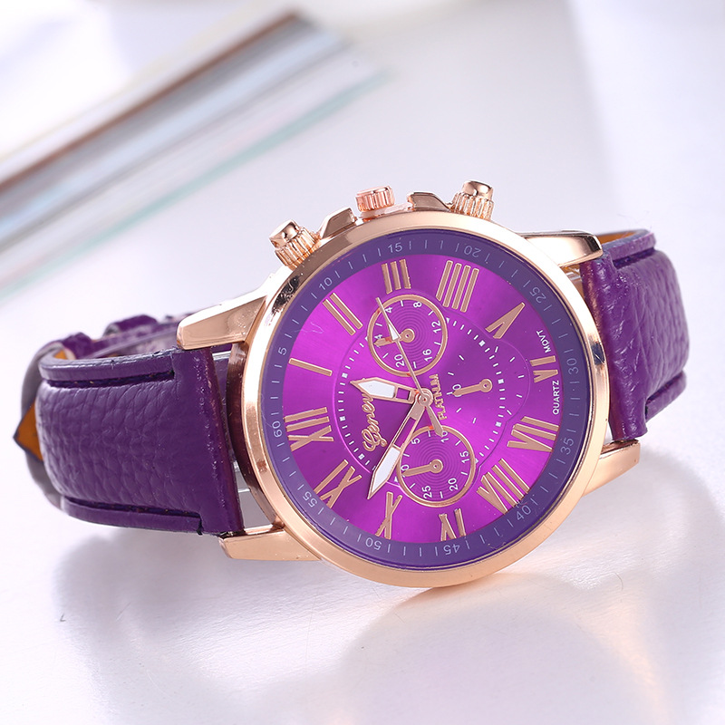 new watch women's belt watch geneva quartz watch strap women's fashion women's watch scale men's watch details Picture