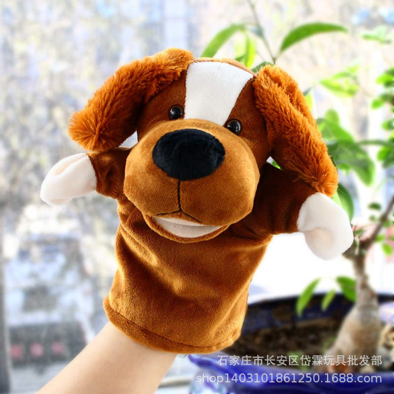 open mouth cartoon animal plush hand puppet parent-child toy mouth can move a variety of styles cross-border spot mixed batch full figure