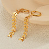 europe and america cross border ins style fashionable temperament wheat long fringe earrings stainless steel gold plated non-fading earrings details Picture
