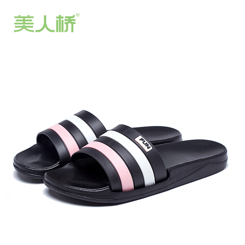 beauty bridge summer couple slippers home bathroom slippers men's non-slip slippers casual striped female slippers 818-2 undefined