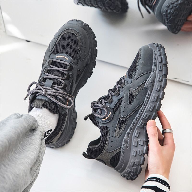 labor protection shoes men's 2023 spring new breathable mesh shoes men's construction site work non-slip wear-resistant sports dad shoes undefined