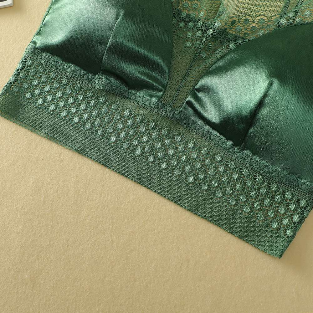 Ladies' lace, beautiful back bra with sequined straps undefined