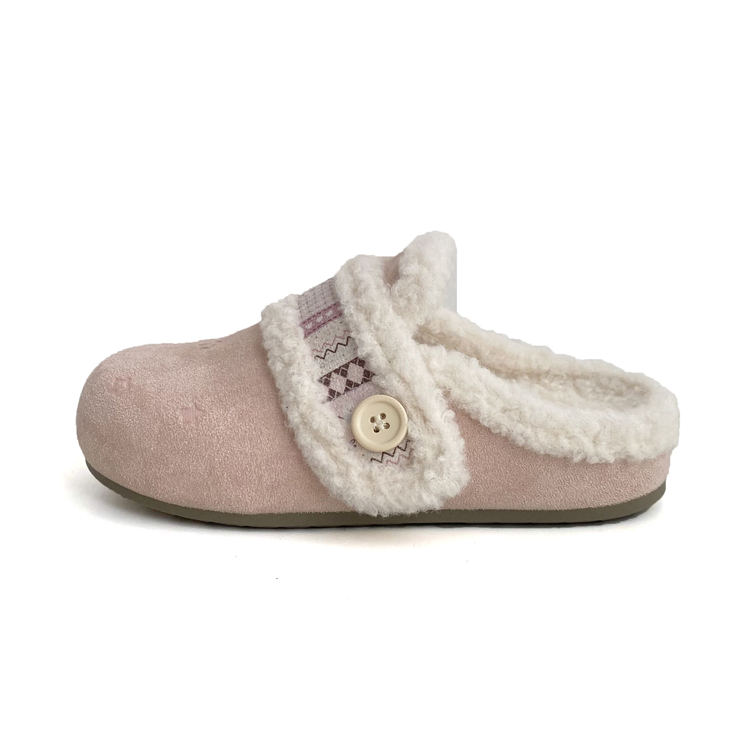 xingx printing plus velvet insulated cotton-padded shoes 2025 winter boken pedal buckle half support fluffy shoes female n2288m Item Picture