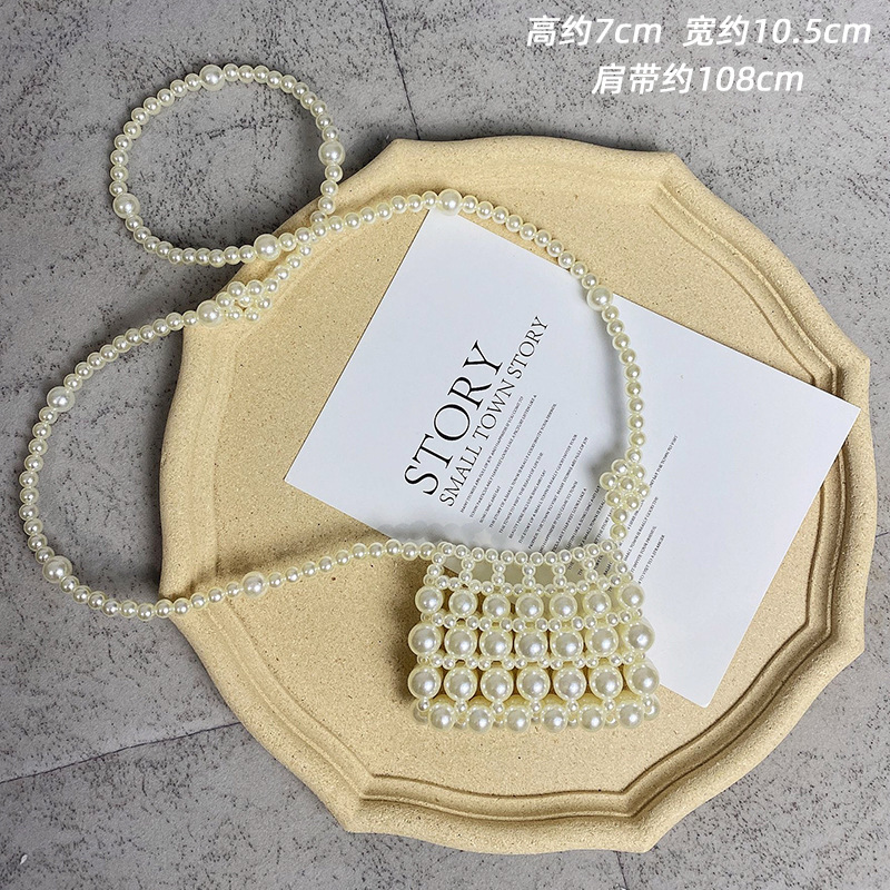 2023 summer pearl bag bags female online influencer small bag crossbody bag all-match mini retro hand-woven ins pearl bag Application Scenario