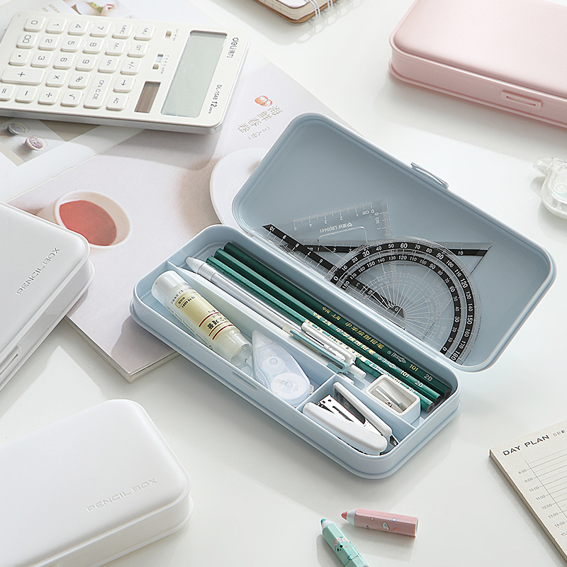 stationery box primary school student diy pencil case creative stationery simple pencil case advanced sense pencil case cream glue pencil case details Picture