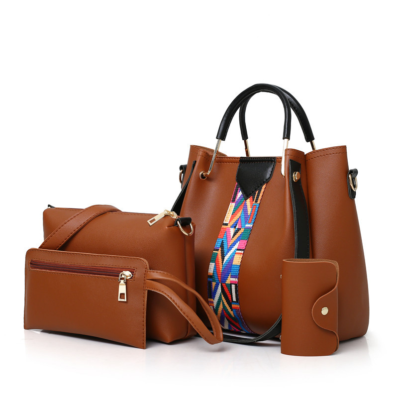 women's bag 2024 new european and american fashion four-piece set child and mother portable shoulder messenger bag bucket bag multi-piece hand bag Item Picture