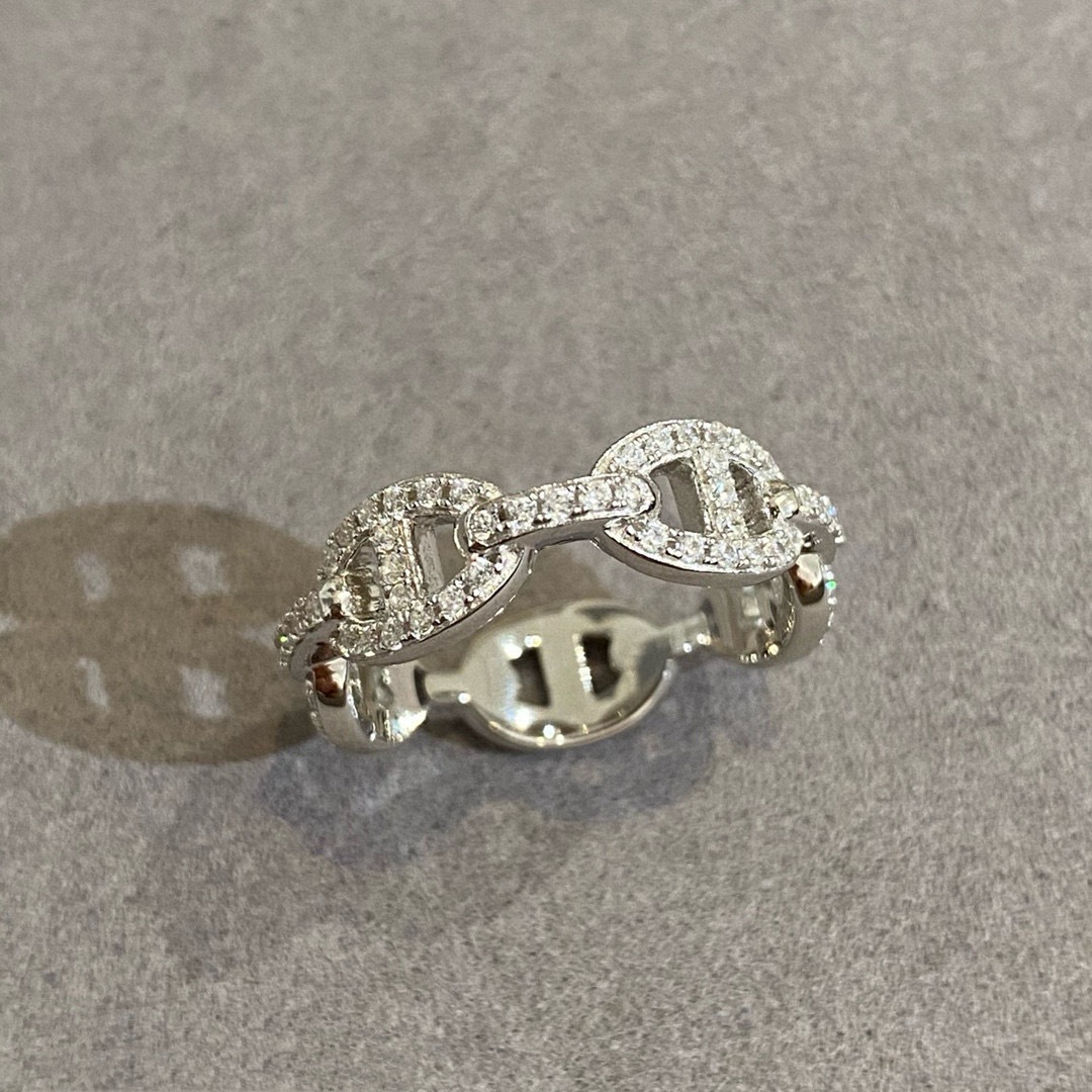 aima pig nose ring thick 18k gold plating h home versatile platinum full diamond index finger ring for women bracelet jewellery full figure