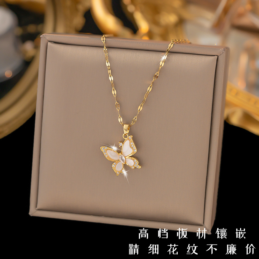non-fading titanium steel necklace women's all-match niche accessories high-grade exquisite internet celebrity sweater chain simple copper pendant Specification drawing