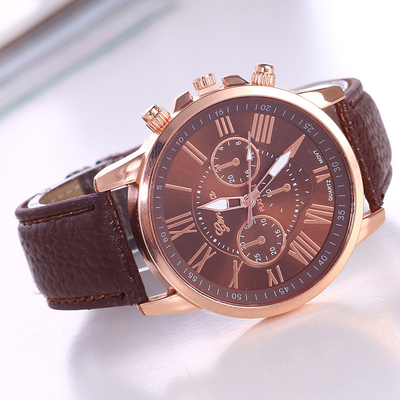 foreign trade fashion watch belt women's watch women's multi-color belt style rose gold quartz watch cross-border wholesale watch full figure