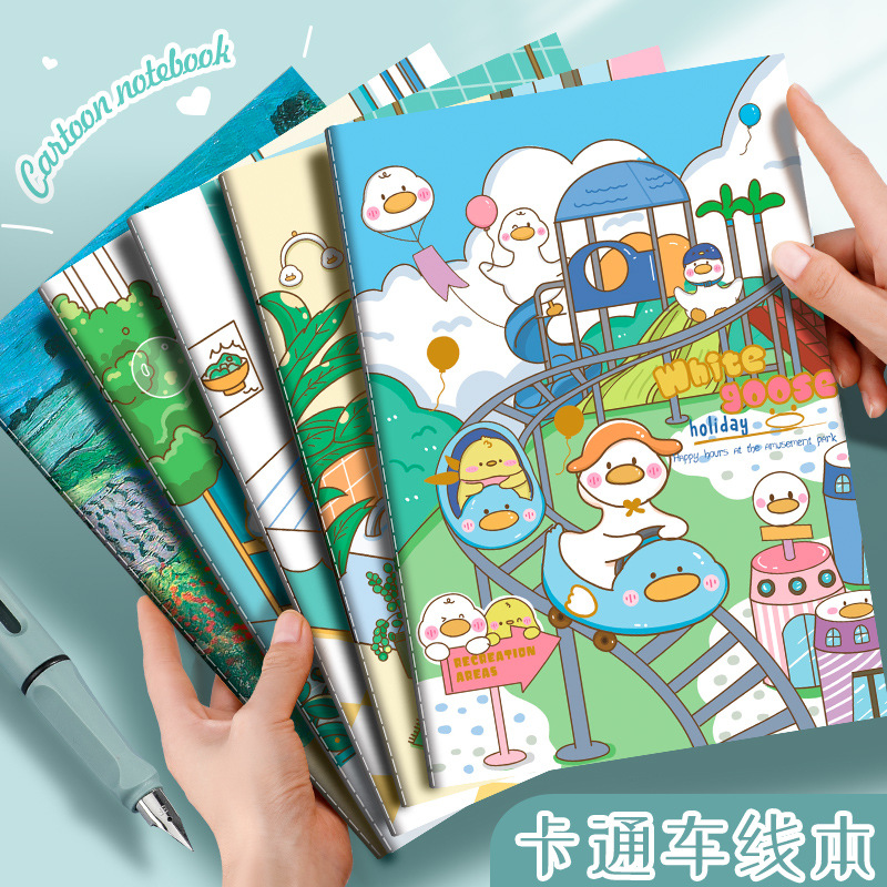 a5 stitching cartoon retro notebook b5 cute student stationery paper student prize memo notebook wholesale details Picture