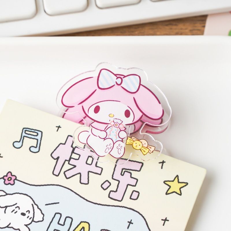 sanrio pp clip acrylic stationery clip student examination paper material sorting little clip snack clip hand account gu card clamp Item Picture