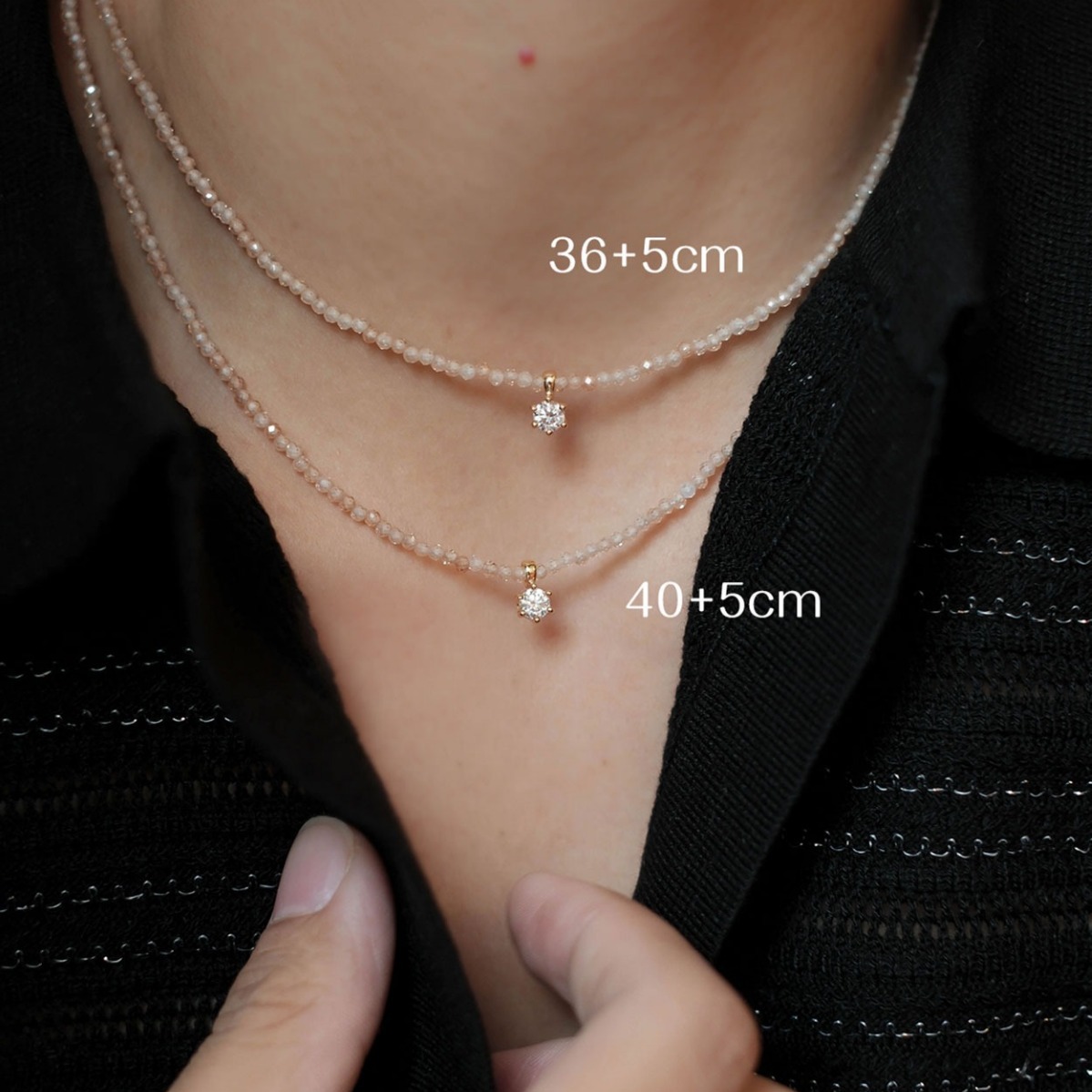sanswood phantom of the opera light luxury exquisite champagne crystal zircon moissanite sterling silver necklace for women Specification drawing
