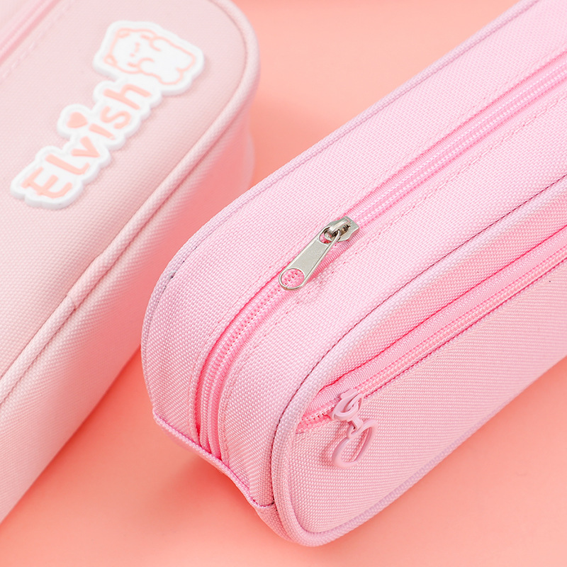 2025 new bear pencil case simple lovely pencil box oxford cloth pencil box student stationery box fresh stationery pack Specification drawing