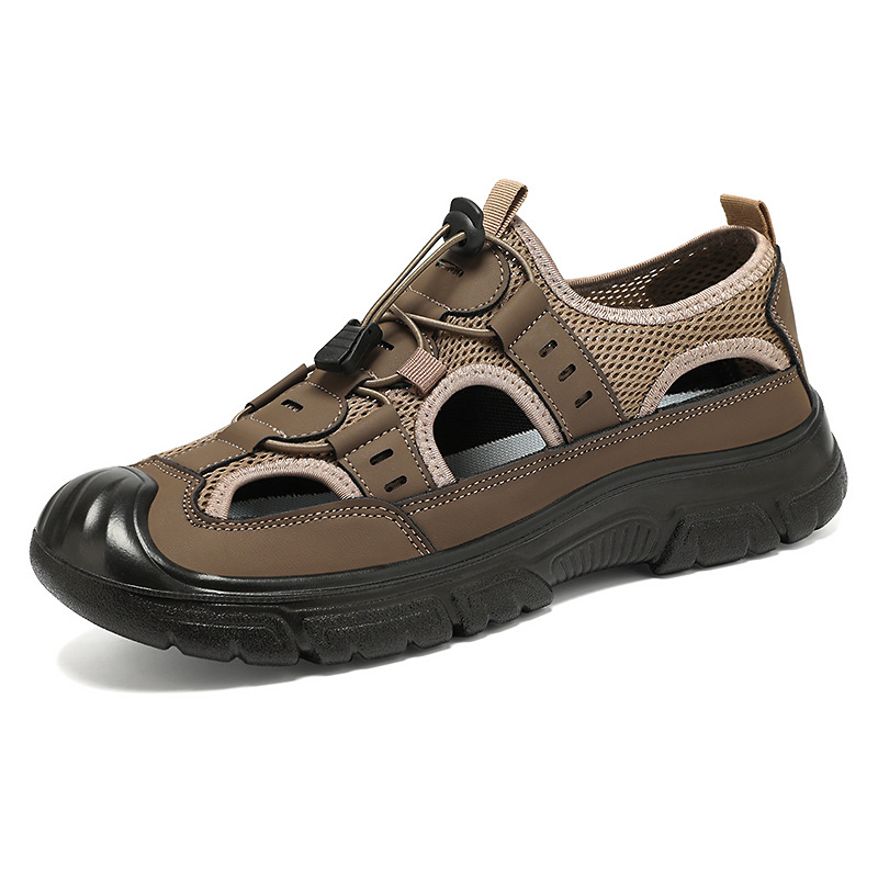 sandals men's summer new polyurethane men's shoes hollow breathable casual shoes outdoor wading hole shoes lightweight pumps Item Picture