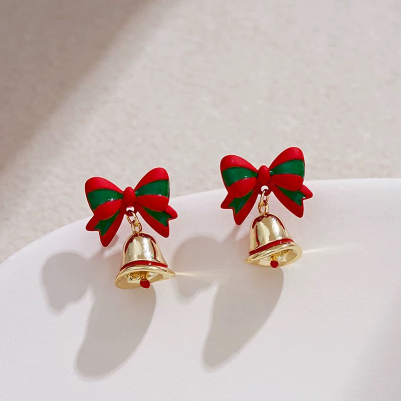 european and american new sterling silver needle christmas series earrings collection asymmetric earrings sweet cute female holiday gift Item Picture