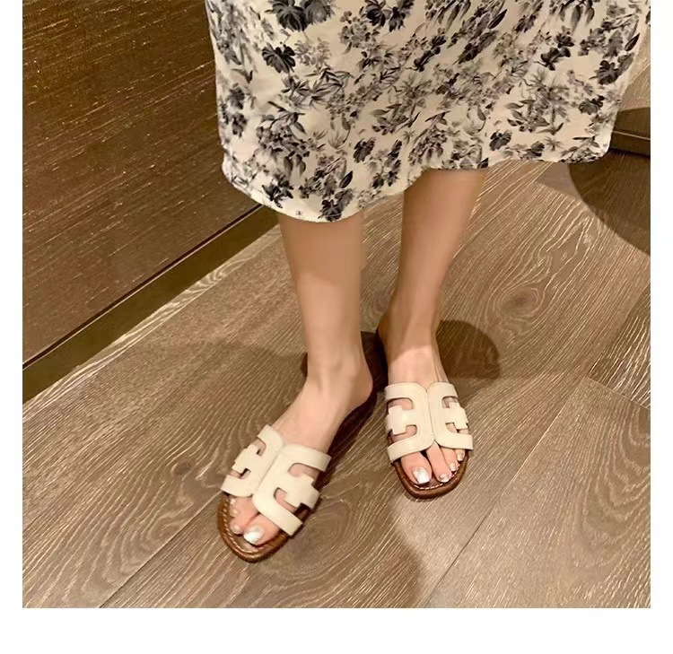 sam new flat h slippers slimming outside wear beach women's summer outdoor travel holiday slippers undefined