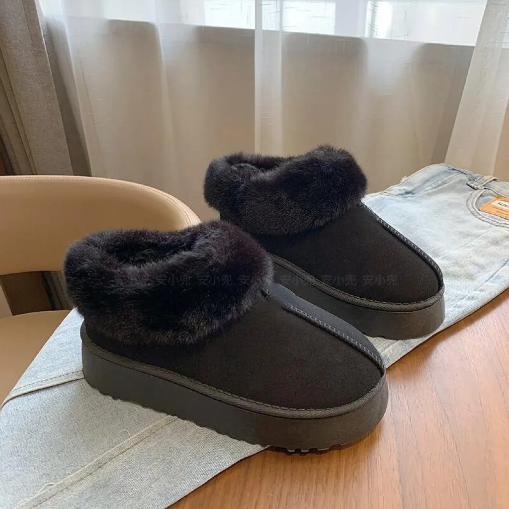in stock! new thick bottom and warm keeping snow boots cotton shoes cotton slippers non-slip women's waterproof northeast wearable! Specification drawing