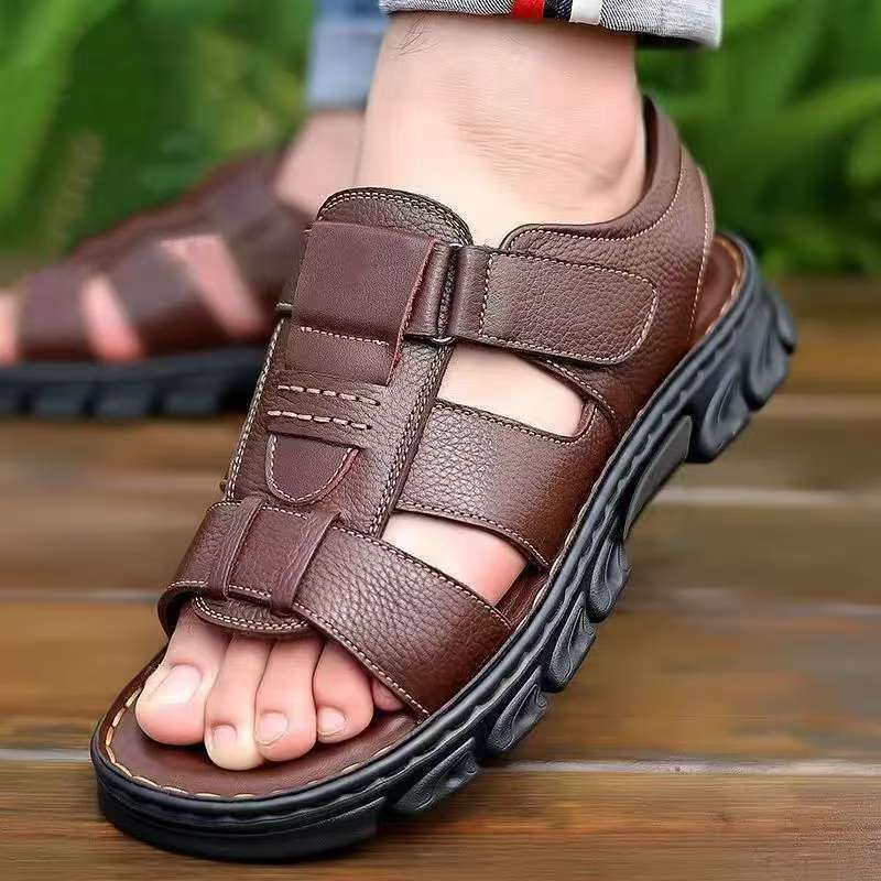 2025 summer new men's beach sandals driving breathable, non-slip, wear-resistant soft bottom casual sandals tiktok delivery Specification drawing