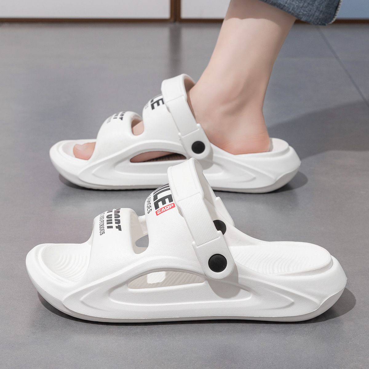grace sandals men's summer non-slip deodorant new wading driving soft bottom outdoor beach shoes men's high-end slippers full figure