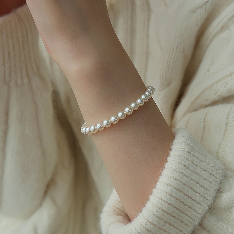 xiaohongshu new sterling silver pearl bracelet women's light luxury high-grade versatile special-interest design bracelet jewelry bracelet Item Picture