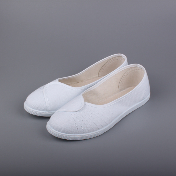 one-word brand nurse shoes women's white wedge soft bottom 2025 new white shoes autumn and winter old beijing cloth shoes flat undefined