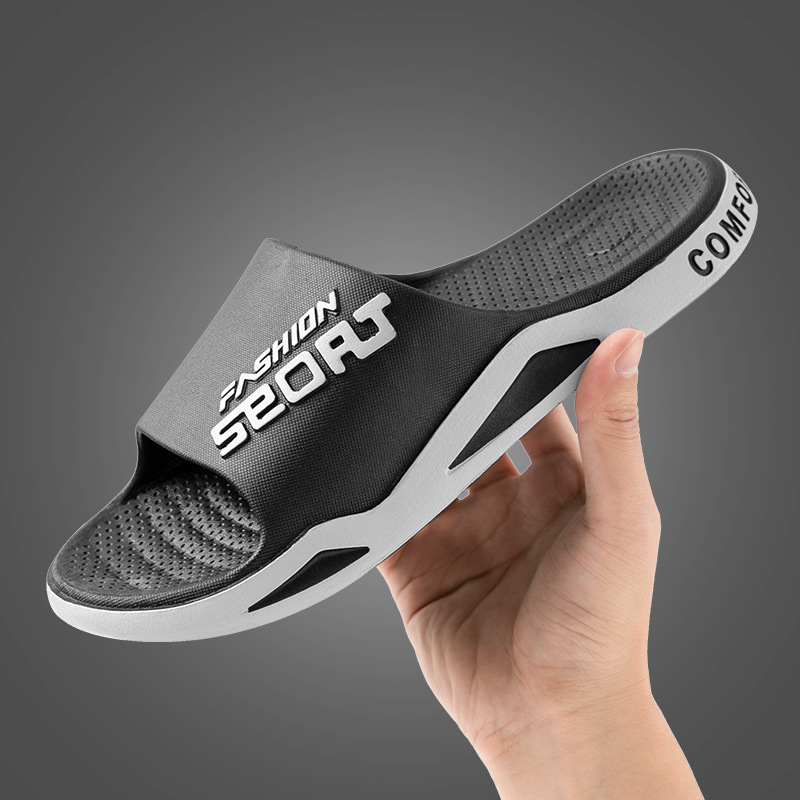 slip-on slippers men's indoor home non-slip home men's bath soft bottom outdoor slippers breathable deodorant undefined