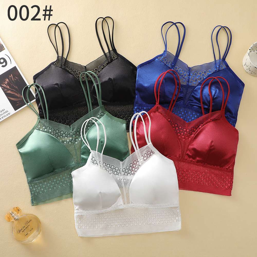 Ladies' lace, beautiful back bra with sequined straps details Picture