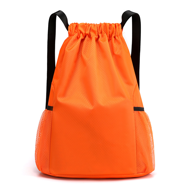 drawstring backpack men's and women's lightweight hiking bag large capacity outdoor fitness sports basketball bag details Picture