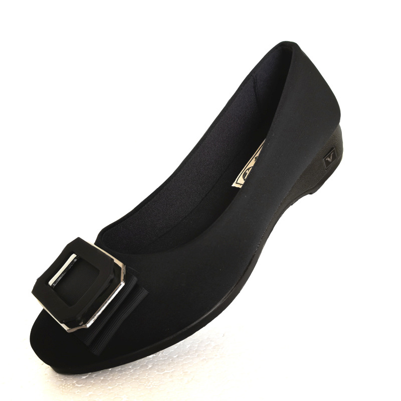 work shoes women's daily fashion shoes black polyurethane slip-on soft bottom women's shoes old beijing cloth shoes wedge women's shoes undefined