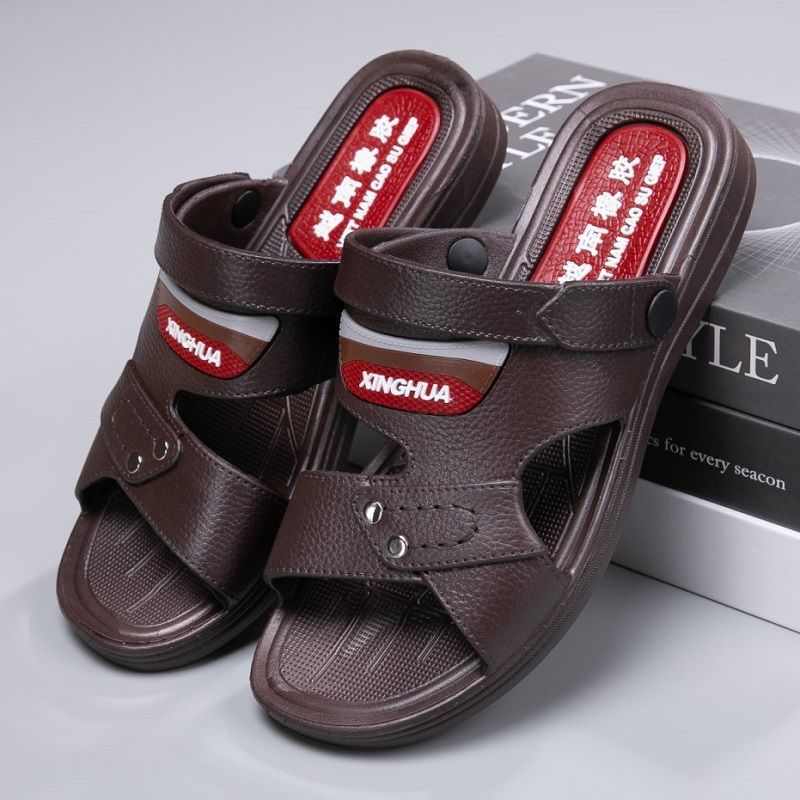 high quality vietnam rubber men's sandal slippers one two-piece wear summer men's wear-resistant driving thick bottom non-slip full figure