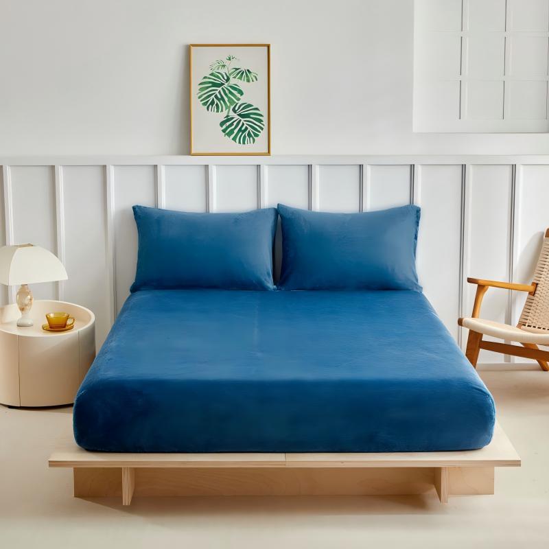 北极绒床笠三件套跨境外贸KS抽条毛毯办公室午睡盖毯礼品毯空调毯子详情1