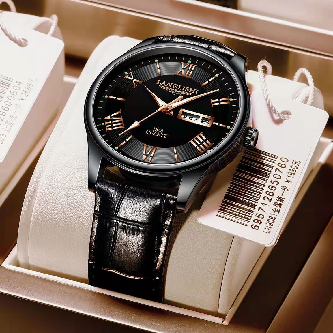 new waterproof luminous calendar men's high-end watch trendy fashion business atmosphere sports watch one piece dropshipping Specification drawing