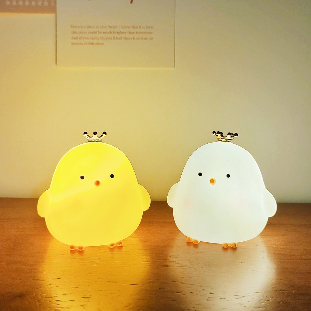 cute chicken led small night lamp room bedroom bedside lamp wholesale night market stall luminous toys cross-border supply details Picture
