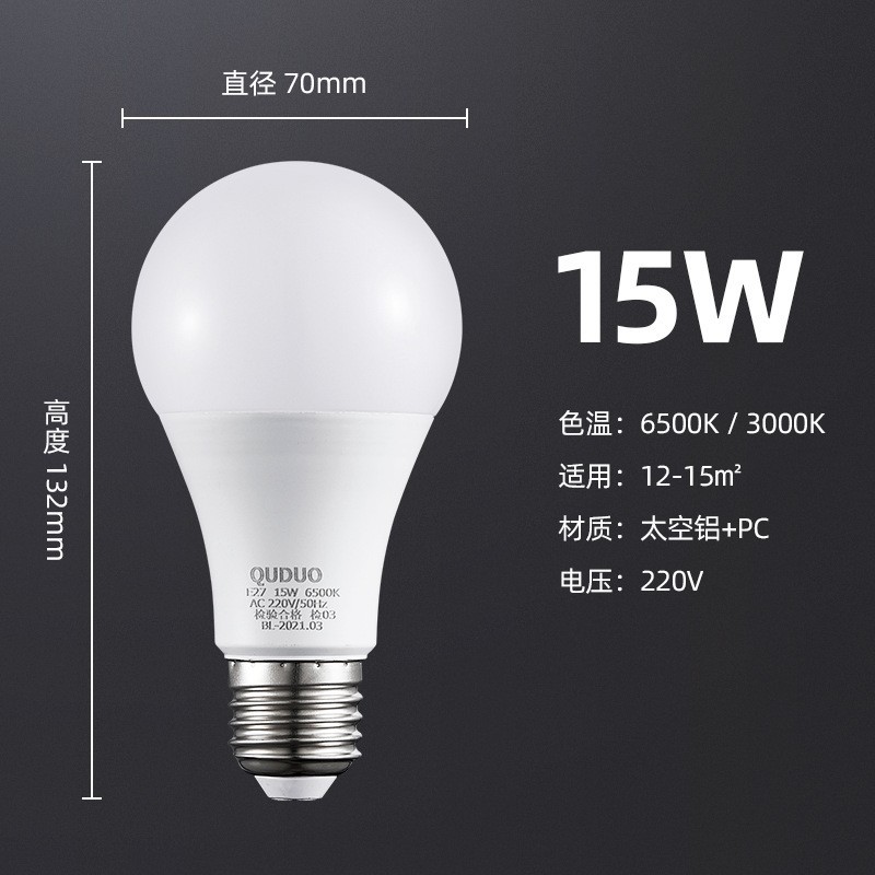 led bulb super bright household eye protection energy-saving bulb e27 large screw mouth living room bedroom power saving globe lighting light source full figure
