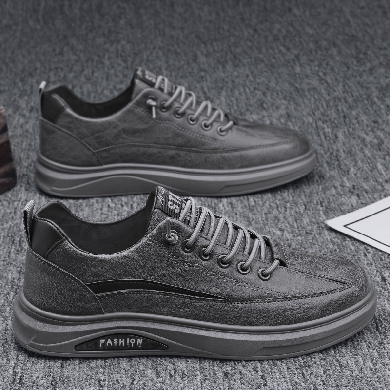 men's sneakers 2025 new shoes men's casual leather shoes men's sneakers black non-slip outdoor fashionable sports shoes undefined