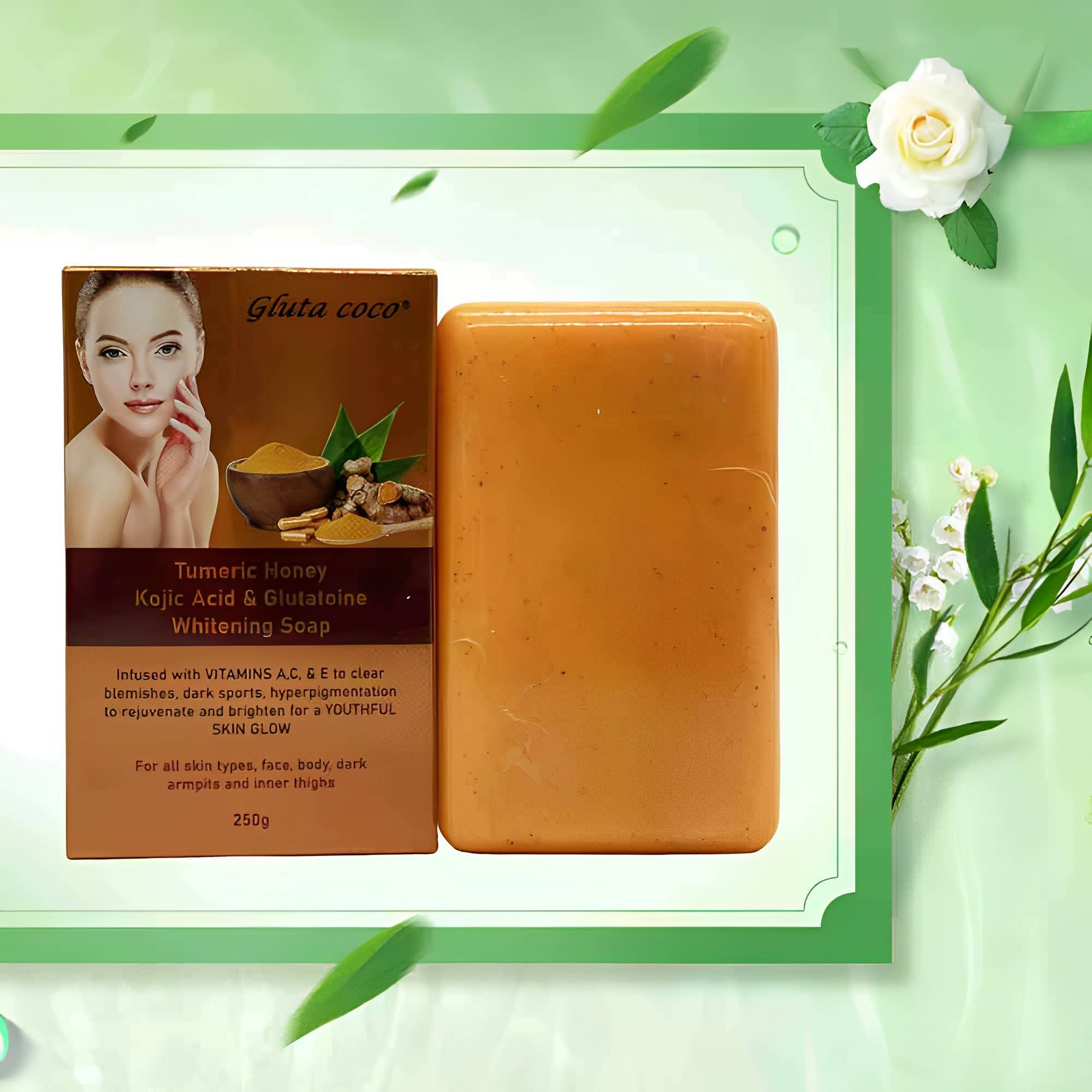 Gluta Tumeric Honey Kojic Acid & Glutatoine Whitening Soap Specification image