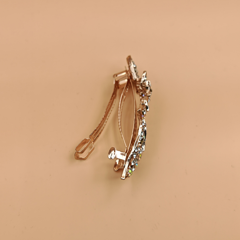 韩款气质水钻发夹头饰女后脑勺弹簧夹一字发卡高端复古头发夹子水钻弹簧夹详情图5