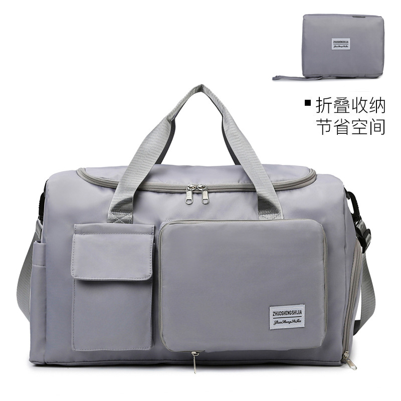 portable travel bag large capacity luggage bag dry wet separation gym bag independent shoe warehouse folding storage maternity package bag Item Picture
