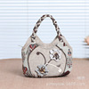 ethnic style hand-woven handbag all-match handbag canvas fabric women's bag retro style handbag cloth bag details Picture