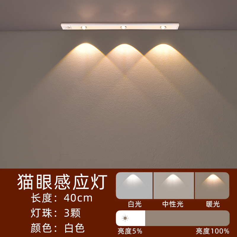 three-color  eye light human body induction light with led cabinet wardrobe light hill light strip-style smart charging ultra-thin Application Scenario