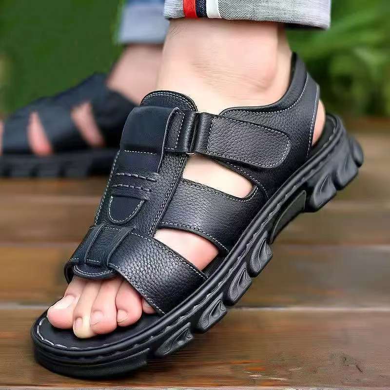 2025 summer new men's beach sandals driving breathable, non-slip, wear-resistant soft bottom casual sandals tiktok delivery details Picture