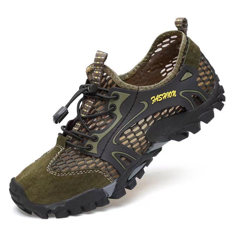 new outdoor wading shoes summer men's sandals korean fashion hiking shoes breathable mesh surface temu delivery details Picture