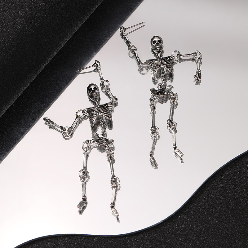 cross-border european and american halloween earrings horror funny earrings personality skull frame earrings high-profile earrings wholesale full figure
