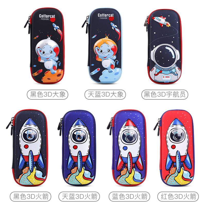 cartoon children pupils' pencil box boys and girls korean version creative stationery box prize large capacity 3deva pencil case Item Picture